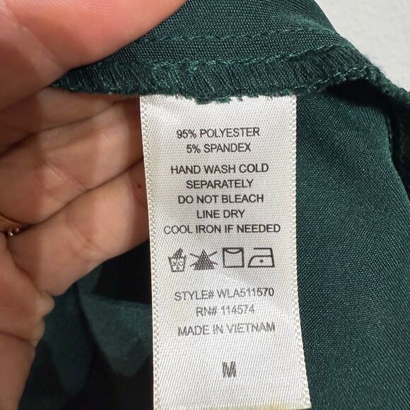 Pleione Green Satin Cami Blouse Sz M - Picture 6 of 11